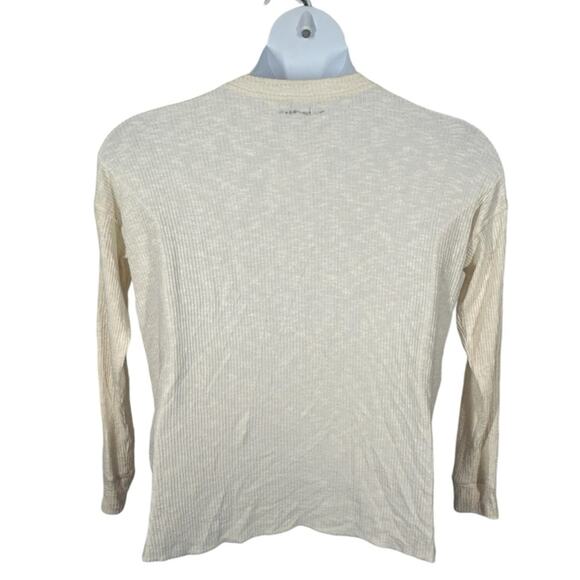 AE American Eagle Cream Waffle Long Sleeve Henley Tee Size XS - Picture 4 of 12